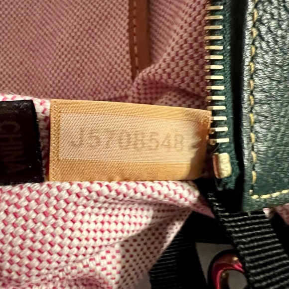 Dooney & Bourke Forest Green Florentine Pebbled Leather Satchel with Tan Trim - Picture 13 of 16